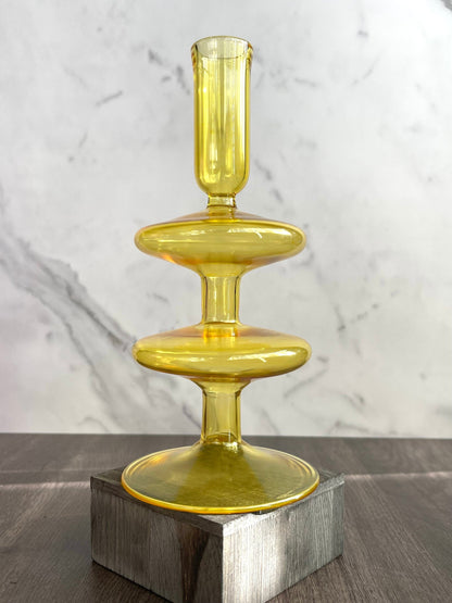 Handblown Double Trumpet Candle Holders