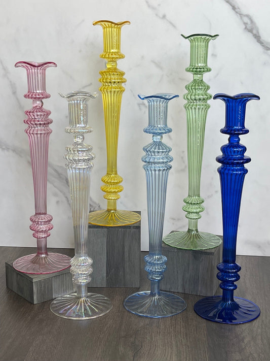 Egyptian Handblown Obelisk Candle Holder